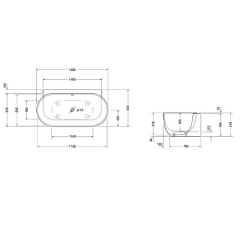 Ванна из искусственного камня Duravit Luv 180x95 700433000000000
