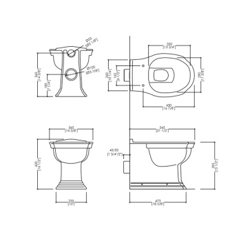 Унитаз напольный Devon&Devon Westminster IBWCWBTW приставной