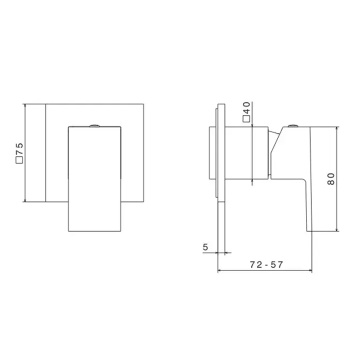 Встроенный однорычажный смеситель FUTURA для душа Kerama Marazzi на 1 источник хром 66475EKM.21.018