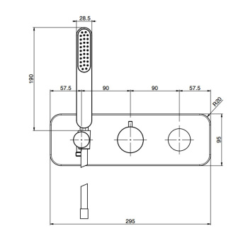 Смеситель для душа Fima Carlo Frattini Nomos Go встраиваемый, на 2 источника, с ручным душем, хром F4179WX2CR