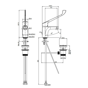 Смеситель для раковины для лечебных учреждений Fima Carlo Frattini Collettivita F3831/LCCR.ES хром