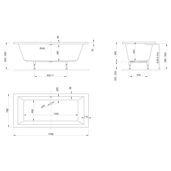 Ванна из искусственного камня KNIEF Fit 179.5x79.5 0400-268-06
