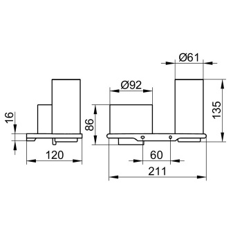 Двойной держатель со стаканом и дозатором Keuco Edition 400 11553139000 хром черный шлифованный