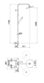 Душевая система Nobili Up UP94030/30CR хром