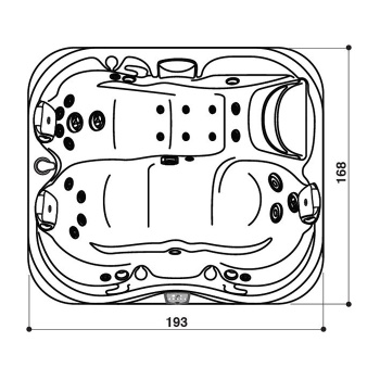 Минибассейн Jacuzzi J315 1930х1680х810 мм., отдельностоящий, без стерео-системы, панели Modern Hardwood, Platinum ZA12ZD0EW4T