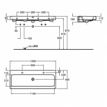 Раковина 120 см Geberit iCon 124020000