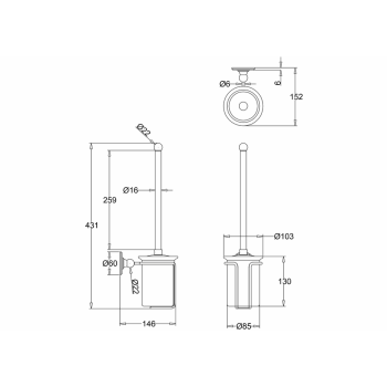 Туалетный ершик Burlington Gold A8 GOLD