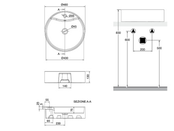 Раковина накладная Scarabeo THIN-LINE 8029/R