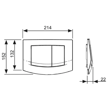 Клавиша смыва Tece Ambia 9240254 хром кнопка матовый хром