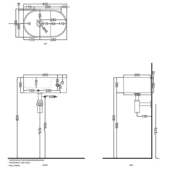 Раковина накладная/подвесная Cielo Les Petites LPLAO46SF OL 46 см синий