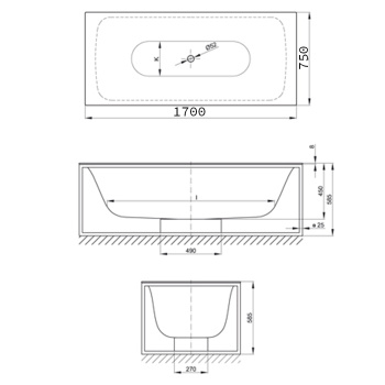 Стальная ванна Bette Lux 170x75 3451-000 PLUS