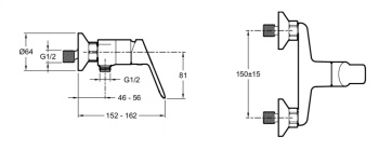 Смеситель для душа Jacob Delafon Lucien E20847-CP, хром
