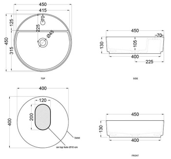 Раковина накладная Cielo Shui Comfort SHCOLATF OL 45 см синий