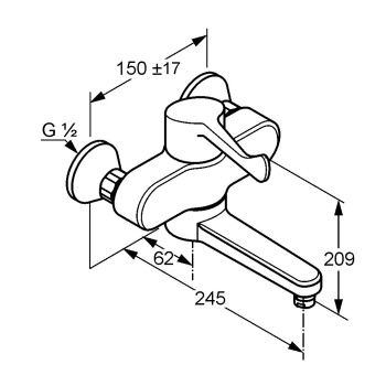 Смеситель для ванны Kludi Medi Care 349200524
