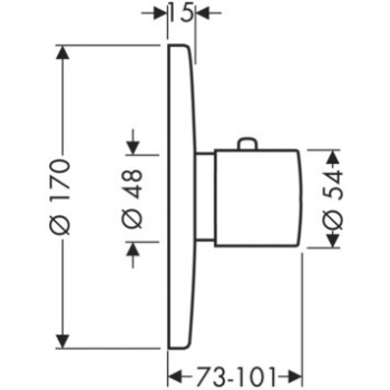 Axor Uno 2, Термостат Highflow, СМ, внешняя часть, цвет: хром 38715000