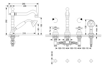 Смеситель для ванны Jorger Delphi 109.40.100.000 chrome