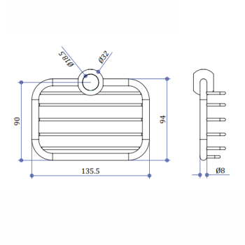 Мыльница Burlington V23/ARCV23 CHR хром