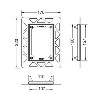 Рамка для монтажа кнопки  Tece 9242042 черный
