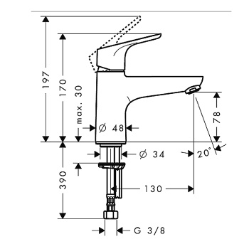 Смеситель на борт ванны Hansgrohe Focus E2 31931000 хром