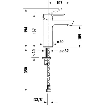 Смеситель для раковины Duravit A.1 A11020001010 хром