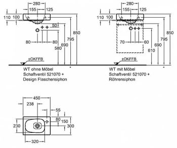Раковина 45 см Geberit Citterio 500.541.01.1