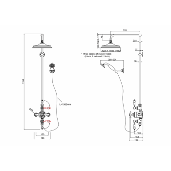 Насадка душевая 9 Burlington V17 GOLD