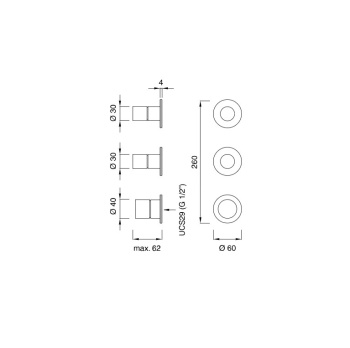 Смеситель для душа CЕА Design Cartesio CAR 67 L с термостатом сталь