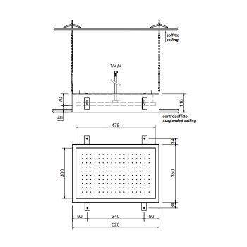 душевая система Meteo верхний душ Antonio Lupi 52x35x11 белого цвета А0002423712