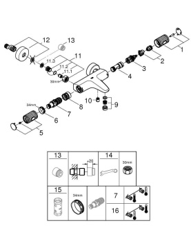Термостат для ванны, GROHE Grohtherm 1000 Performance, хром, 34779000