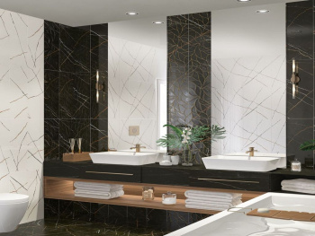 Керамическая плитка Eletto Ceramica Black&Gold Struttura 24.2x70 см 508171101