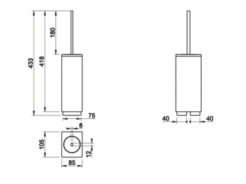 Ершик для унитаза Gessi Rettangolo 20844.099 Black Xl