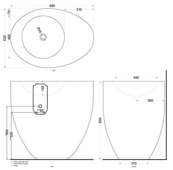 Раковина напольная Cielo Le Giare LGFREESF FN 88 см коричневый