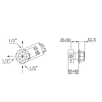 Встраиваемый переключатель для ванны/душа Stella Firenze 0/150, хром FI 01200 CR00