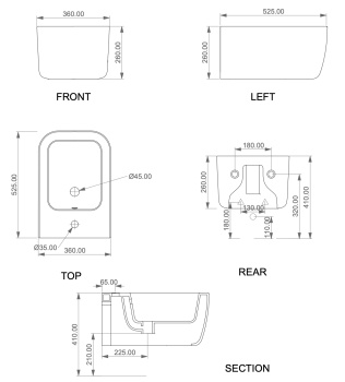 Биде подвесное GSG Ceramic Design Brio BRBISO020 цемент