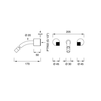 Смеситель для ванны CЕА Design Duet DET 27 S с гибким изливом сталь