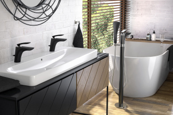 Напольный смеситель для ванны Kludi Balance 525908775, чёрный