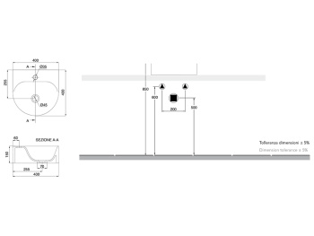 Раковина накладная Scarabeo SKINNY 5410