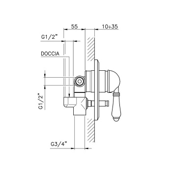 Встраиваемая часть Nicolazzi  для душа с переключателем 4060