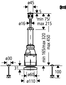 Смывной клапан для отверстия в крышке бачка диаметр 40 мм GROHE 37085PI0