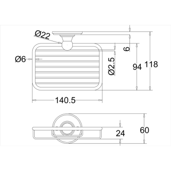 Мыльница Burlington A13 CHR хром
