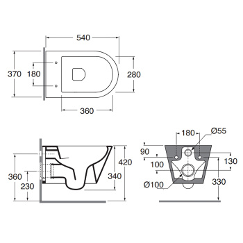 Унитаз подвесной Azzurra Forma FMVKSPE00000AN в комплекте с креплением, antracite