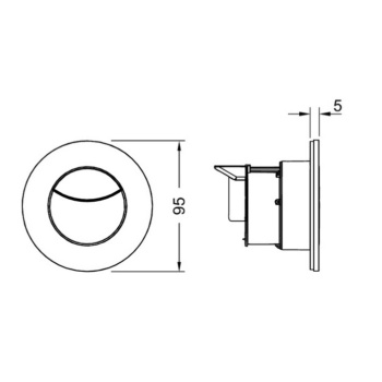 TECEflushpoint Панель смыва пневмо, 2 клавиши, круглая хром матовый