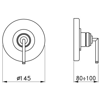 Внешняя часть встраиваемого смесителя душа Stella Titian 3292MC P.V., хром TT 01410 CR00