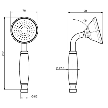 Ручной душ из латуни Fima Carlo Frattini Wellness бронза F2059BR