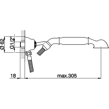 Душевой гарнитур Cisal Arcana Toscana ручная лейка,шланг 120 см,вывод с держателем, бронза TS00304027 Акция