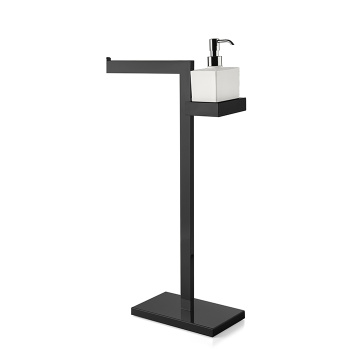 3SC SK Напольная стойка, 63см, с полотенцедержателем и мыльницей, цвет: черный матовый SK51NO