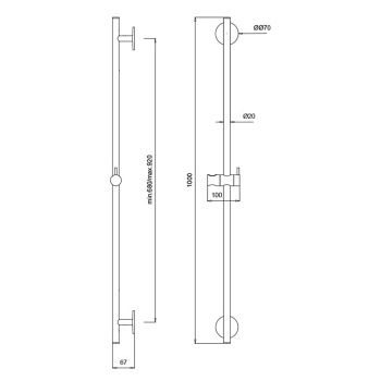 Душевая штанга Almar 100, high brass brushed pvd E087075.HB