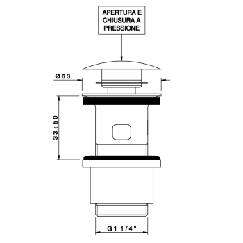 Сливной донный клапан Nicolazzi Complementi 1 1/4 clic-clac, с переливом, золото 24к 5558GO