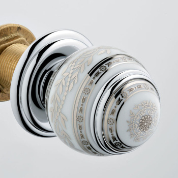 Ручка дверная одинарная THG Marquise Blanc Decor Platine A7G-A02-639V хром