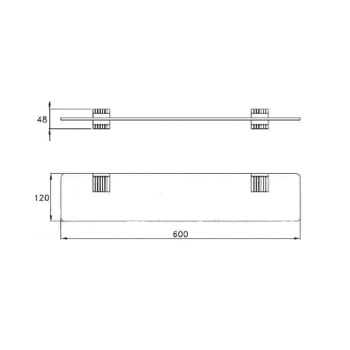 Полочка для полотенец Stella Casanova 60 см 1065 хром CS 10025 CR00
